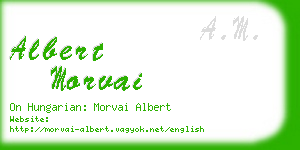 albert morvai business card